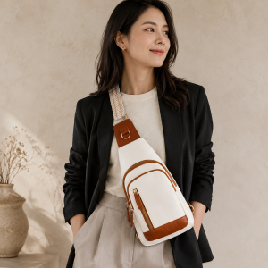 Brusttasche Damen Breiter Gurt